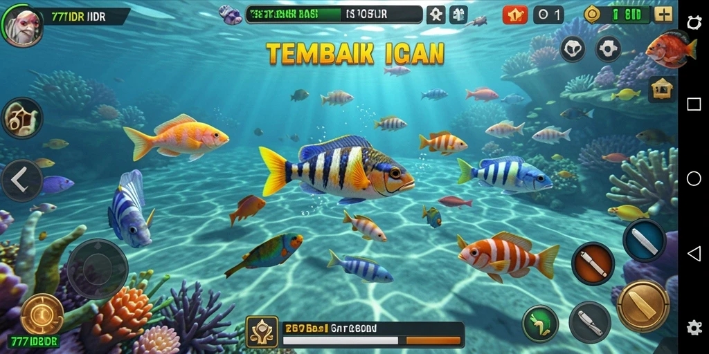 Tampilan gameplay seru pada game Tembak Ikan 777IDR.