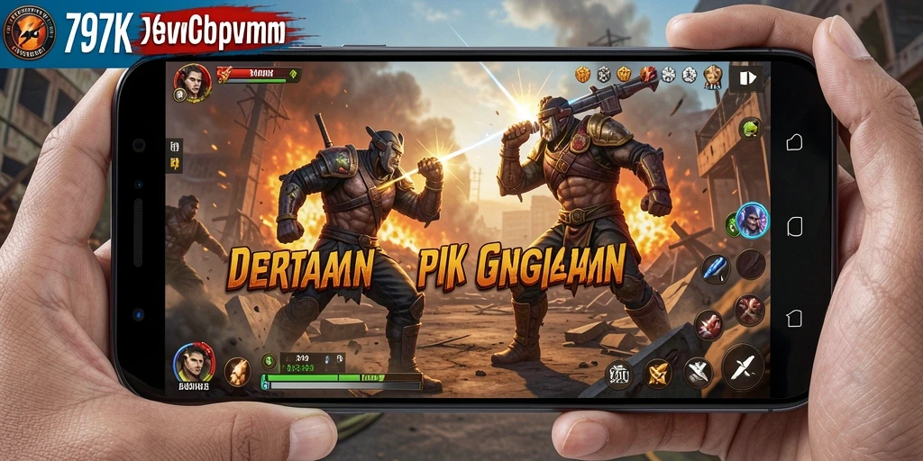Tampilan gameplay menegangkan dalam pertarungan 797K yang penuh aksi.