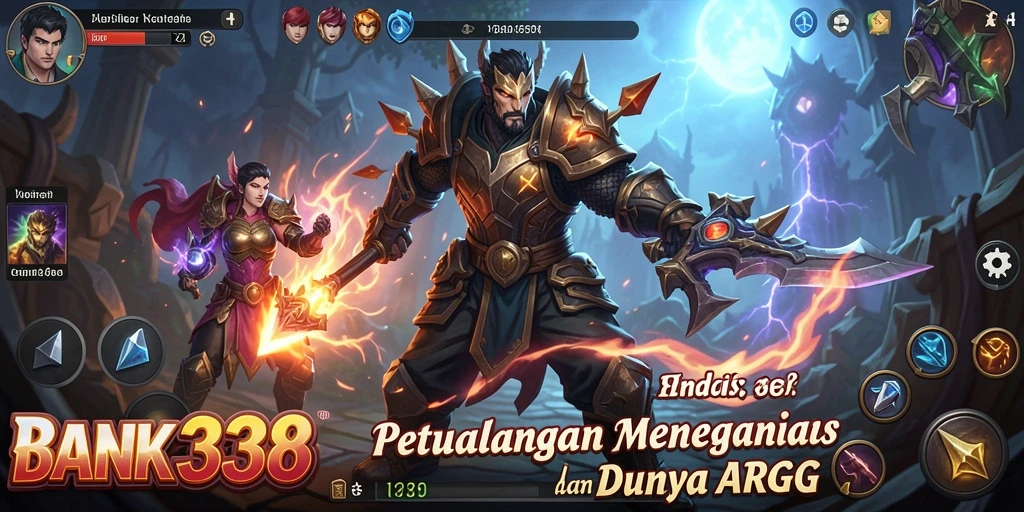 Tampilan gameplay mendebarkan dengan aksi bertarung seru di BANK338.