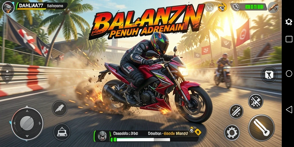 Gameplay menegangkan balapan motor DAHLIA77.