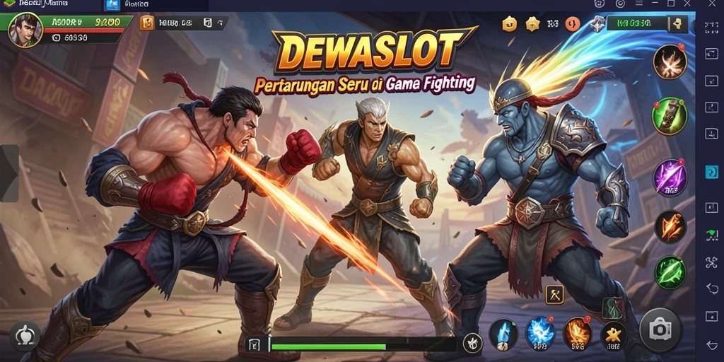 Tampilan menarik dari gameplay pertarungan di DEWASLOT.