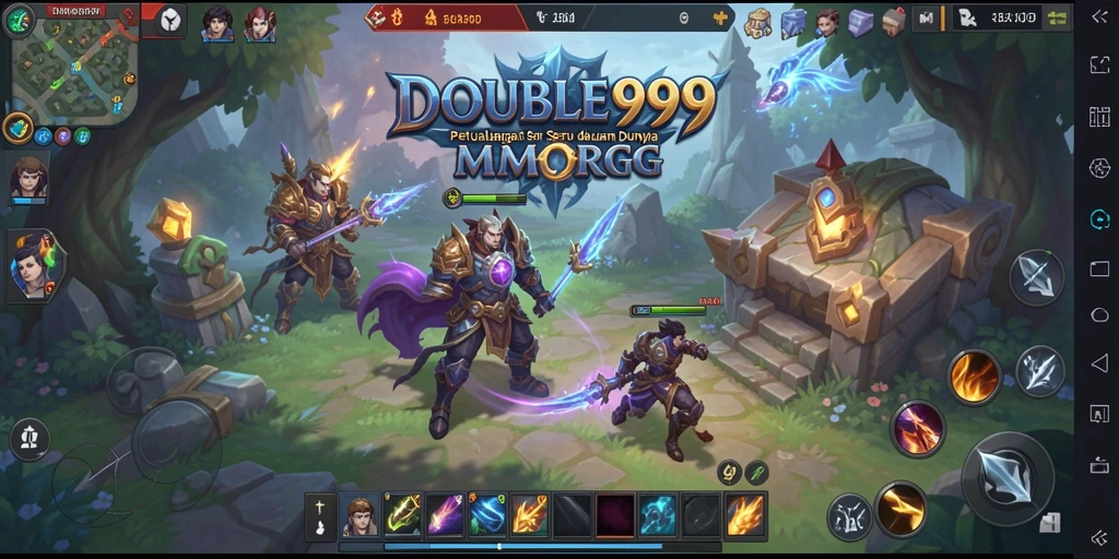 Tangkapan layar utama menunjukkan pemain menjelajahi dunia fantastis di DOUBLE999.