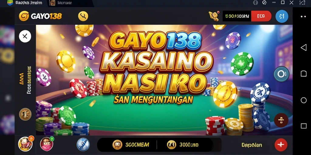 Tampilan gameplay seru dalam aplikasi GAYO138 dengan suasana Kasino.
