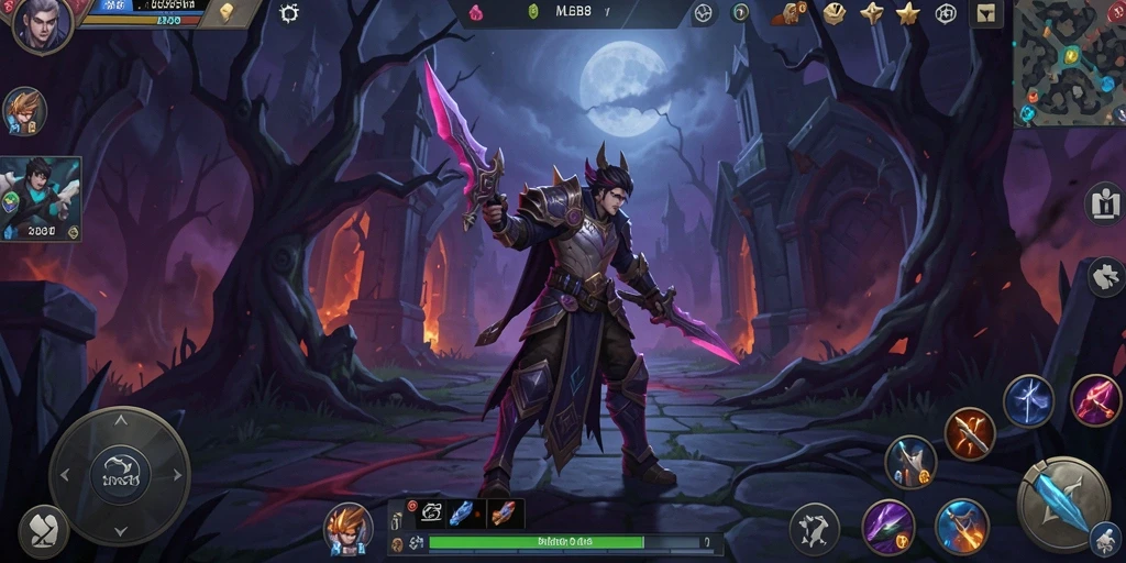 Screenshot gameplay <strong>MLBB8</strong> yang menampilkan momen menakutkan di dunia kegelapan.