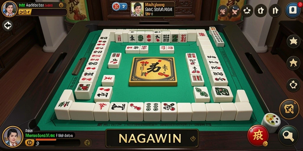 Tampilan gameplay Mahjong yang menarik dari NAGAWIN.
