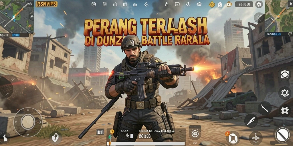 Tampilan gameplay RSNVIP8 yang mengasyikkan dalam pertarungan Battle Royale.