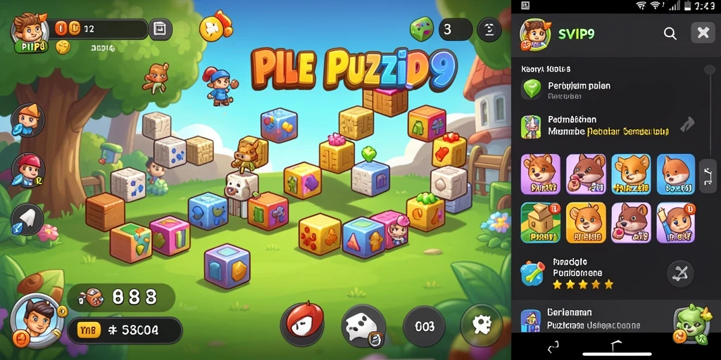 Tampilan gameplay yang menarik dari SVIP9, menyajikan berbagai teka-teki.