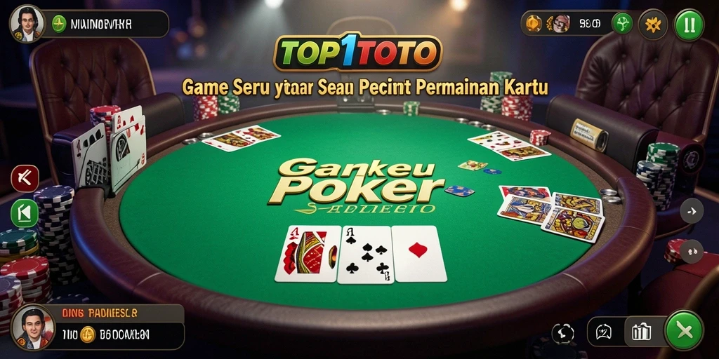 Screenshot gameplay poker yang mendebarkan dari TOP1TOTO.