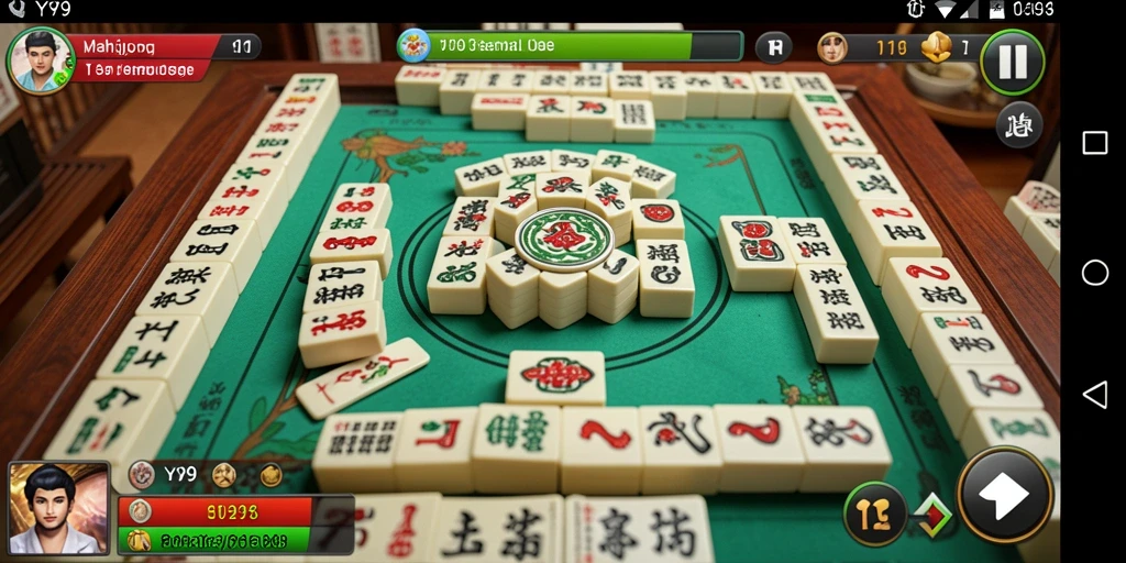 Tampilan gameplay Mahjong yang seru dan mendebarkan di Y89.